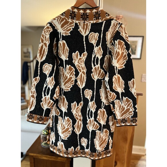 NWT Vertigo Paris Cardigan Floral Intarsia Sweater Women’s Small BOHO Cottage - Picture 3 of 11